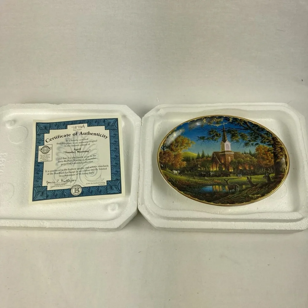 The Bradford Exchange APRIL Sunday Morning Plate - Seasons to Remember #4 1999